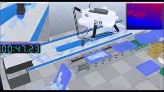 Robot Simulator V-REP: Tray Loading from Chaos Belt