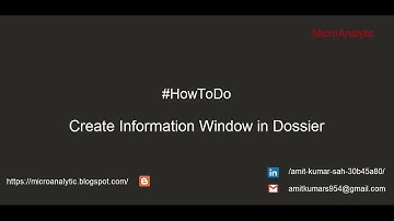 #HowToDo | Create Information Window in Dossier