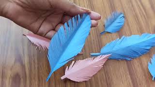 How to make fake FEATHER which looks real - Paper feather - Craft with fake  feather - Creative naaz 