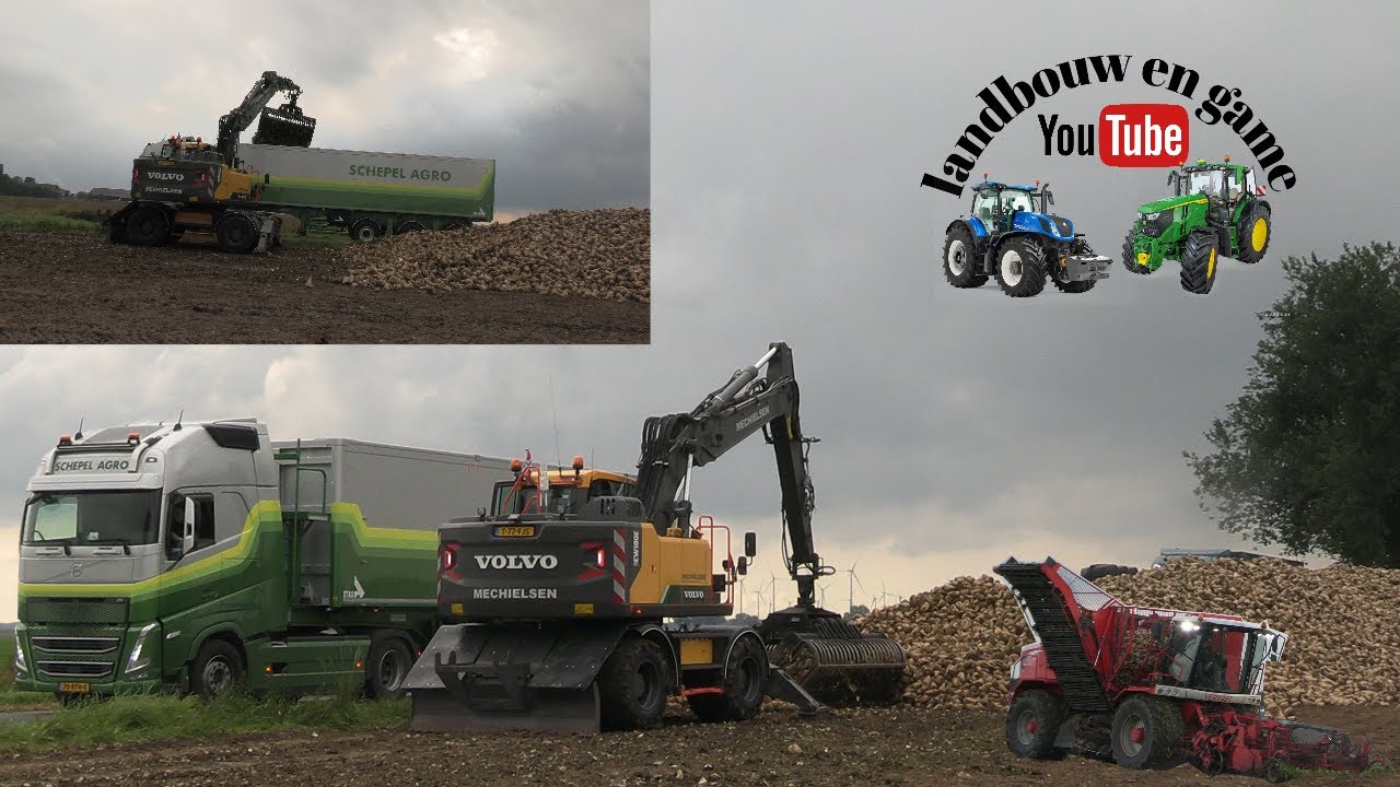 bieten laden Volvo EW180E Mechielsen Oldehove/Johannes Kerkhovenpolder #oostgroningen  #farm #4k