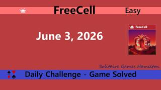 Microsoft Solitaire Collection | FreeCell Easy - June 3, 2026 | Daily Challenges