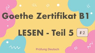 B1 Lesen Teil 5 #2 - mit Lösungen und Stoppuhr - Goethe/ÖSD Zertifikat