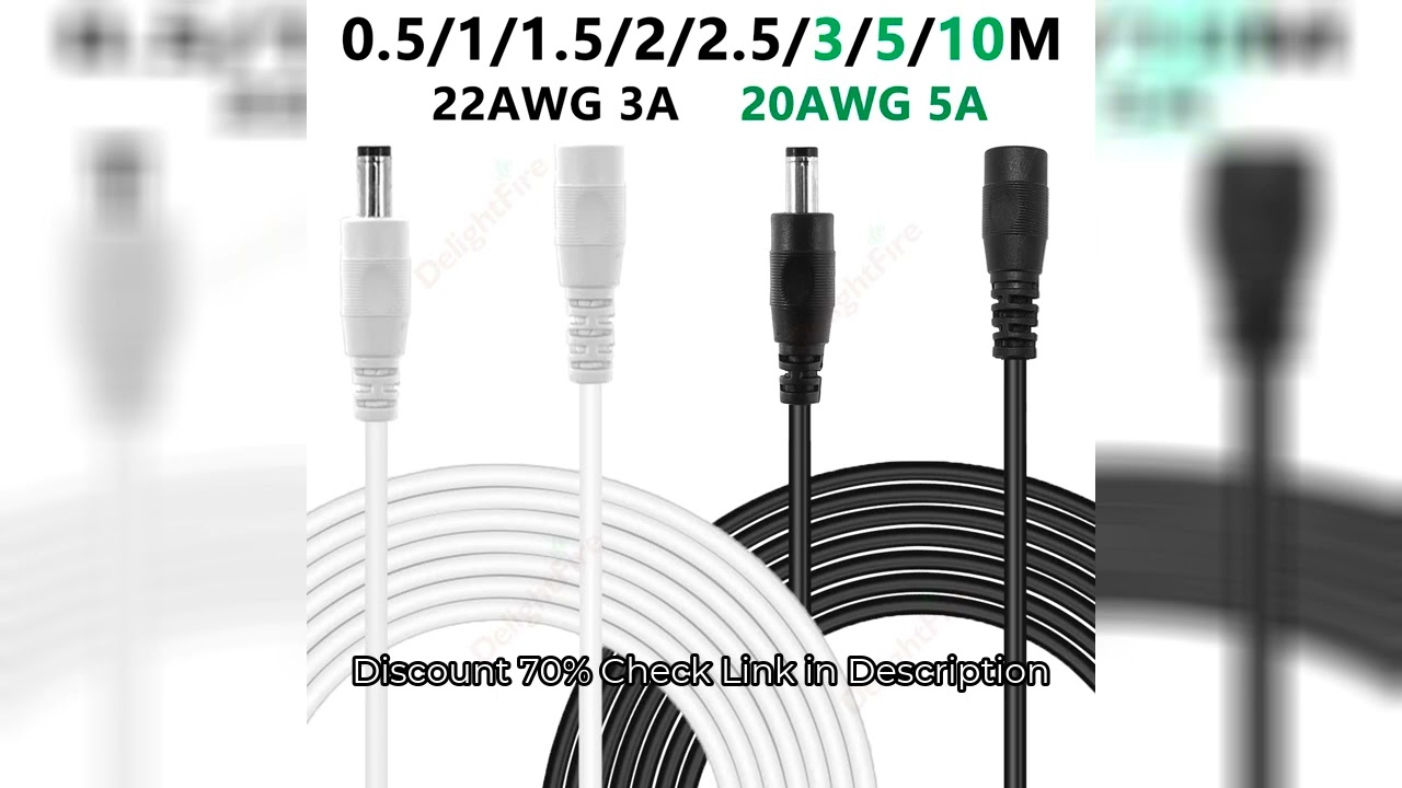 20/22AWG 12V DC Power Cable Male Female Plug 5.5 2.1mm Power Adapter Extension Cable For Camera CCTV