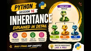 Python Inheritance Explained 🔥 | Types of Inheritance, super() & More | python session 16