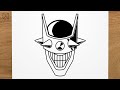 How to draw The Batman Who Laughs (Batman + JOKER) step by step, EASY