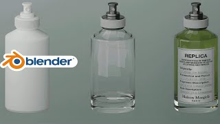 Replica perfume bottle in blender