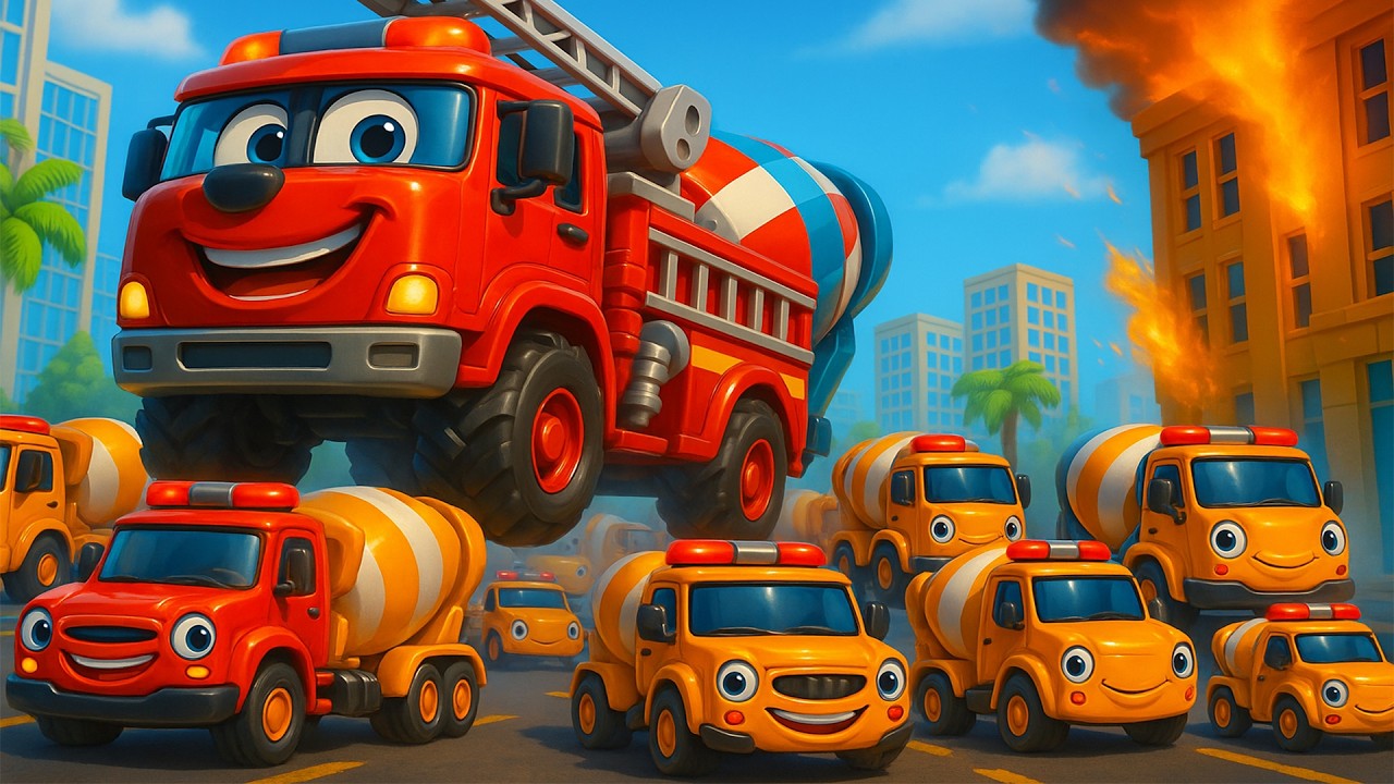 Mega Fire Truck vs Huge City Fire! 🚒🔥 Can It Stop the Flames? | Vehicle Animation