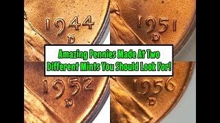 INCREDIBLE 1950's Dual Mintmark Lincoln Penny Varieties!  Valuable In Any Grade!