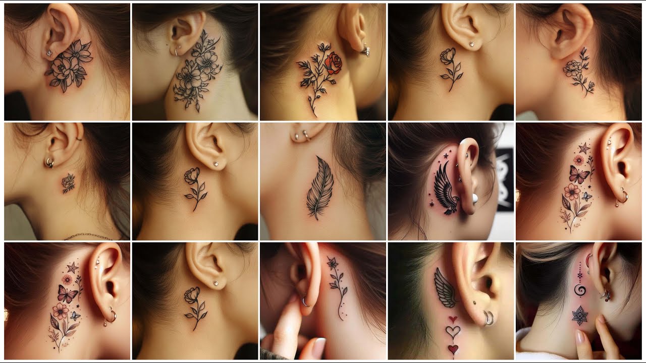 Ear Tattoo Design Ideas for Girls 💖 Cute & Trendy Ear Tattoo Designs 💕 Ear tattoo ideas