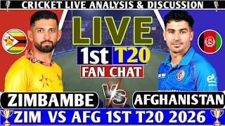 Afghanistan vs Zimbabwe 1st T20 Match ! AFG vs ZIM 1st T20 Live Analysis Score & Discussion !