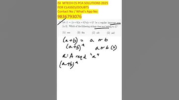 ISI MTech CS PCA 2025 Q18 Solved! Step-by-Step Solution & Final Answer #ISIMTech2025 #PCA #CSAnswer