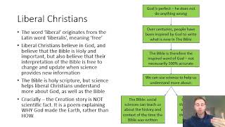 CHRISTIAN BELIEFS: Fundamental Christians and Liberal Christians: Genesis 1 Creation Story Update