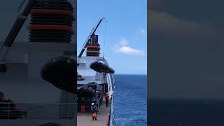 Zodiacs being deployed on the Seabourn Pursuit