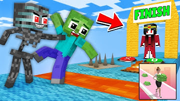 Monster School : MONEY RUN 3D CHALLENGE - Part 1 - Minecraft Animation