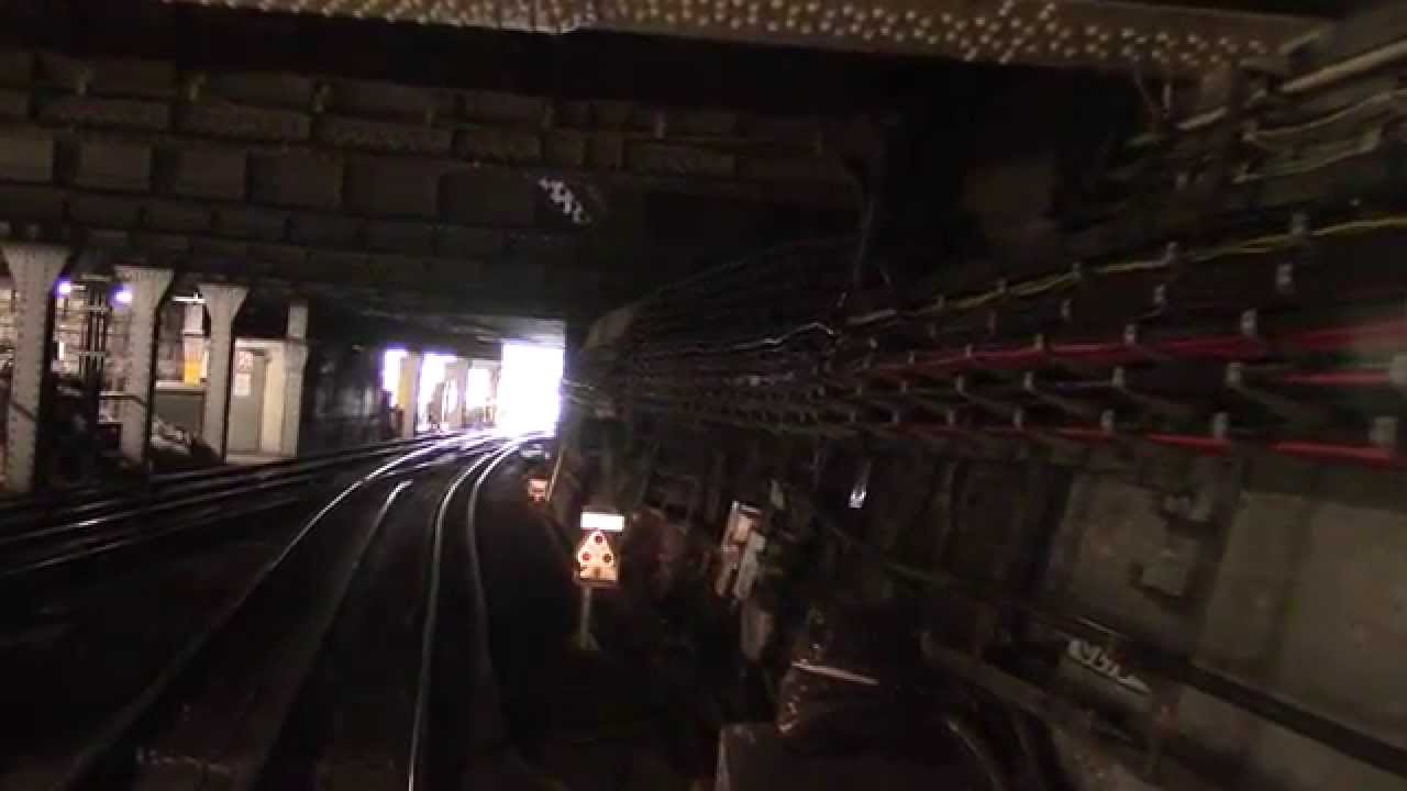 In the cab of a Northern line train between South Wimbledon and Morden (1995TS)