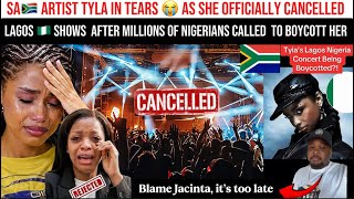 😮 ‼️ SA 🇿🇦SINGER TYLA IN TEARS 😭 HAS SHE OFFICIALLY CANCELLED LAGOS 🇳🇬SHOW AFTER MILLIONS OF NIGERI.