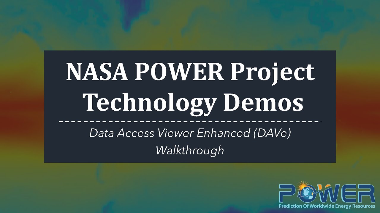 Nasa power project tech demo data access viewer enhanced dave