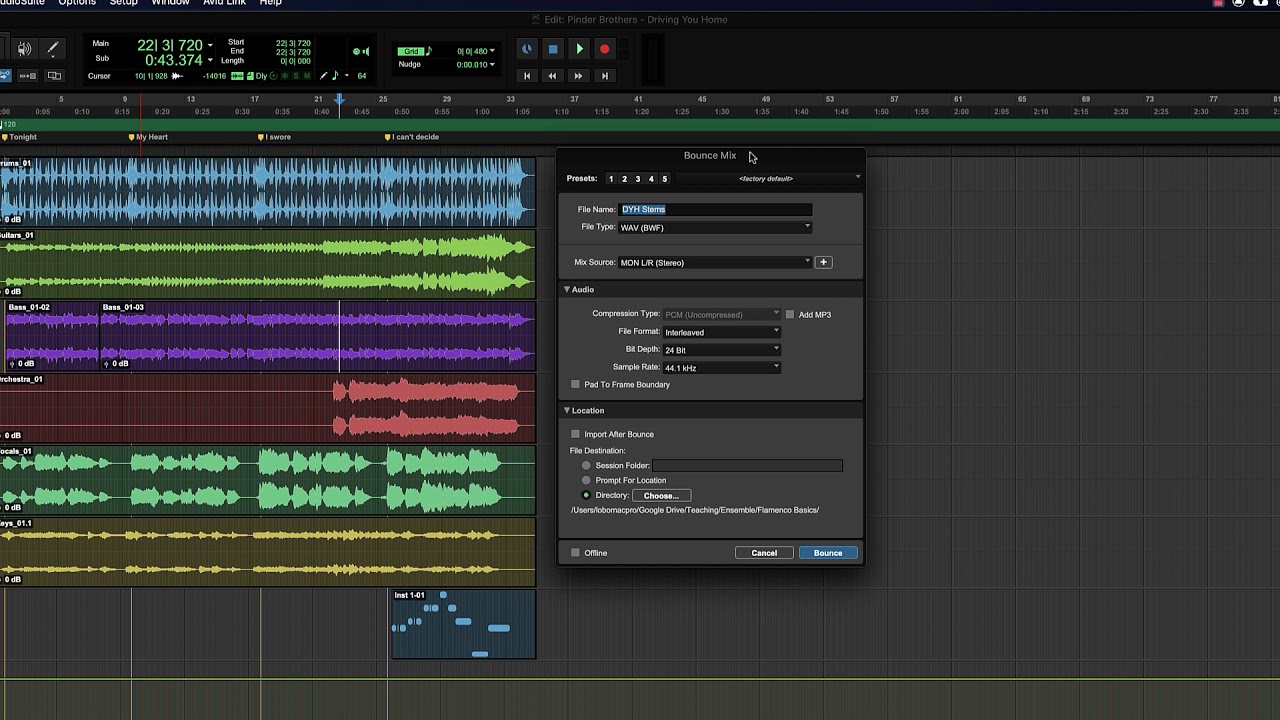 Pro Tools Basics Save Copy In and Bouncing to Disk YouTube