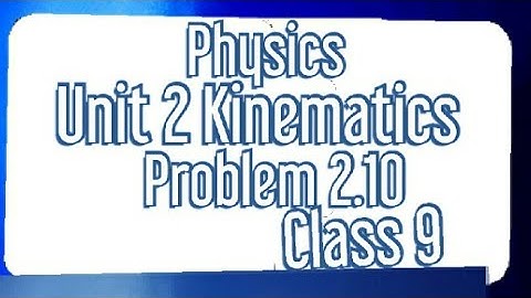 Physics Class 9 Unit 2 Kinematics Problem 2.10