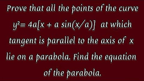 Prove that all the points of the curve y²= 4a[x + a sin(x/a)]at which tangent is parallel to the