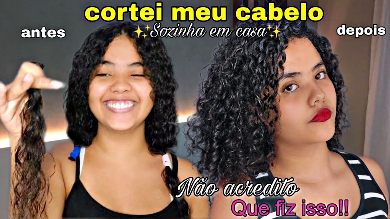 CORTEI MEU CABELO CACHEADO MUITO CURTO SOZINHA | Fiquei triste