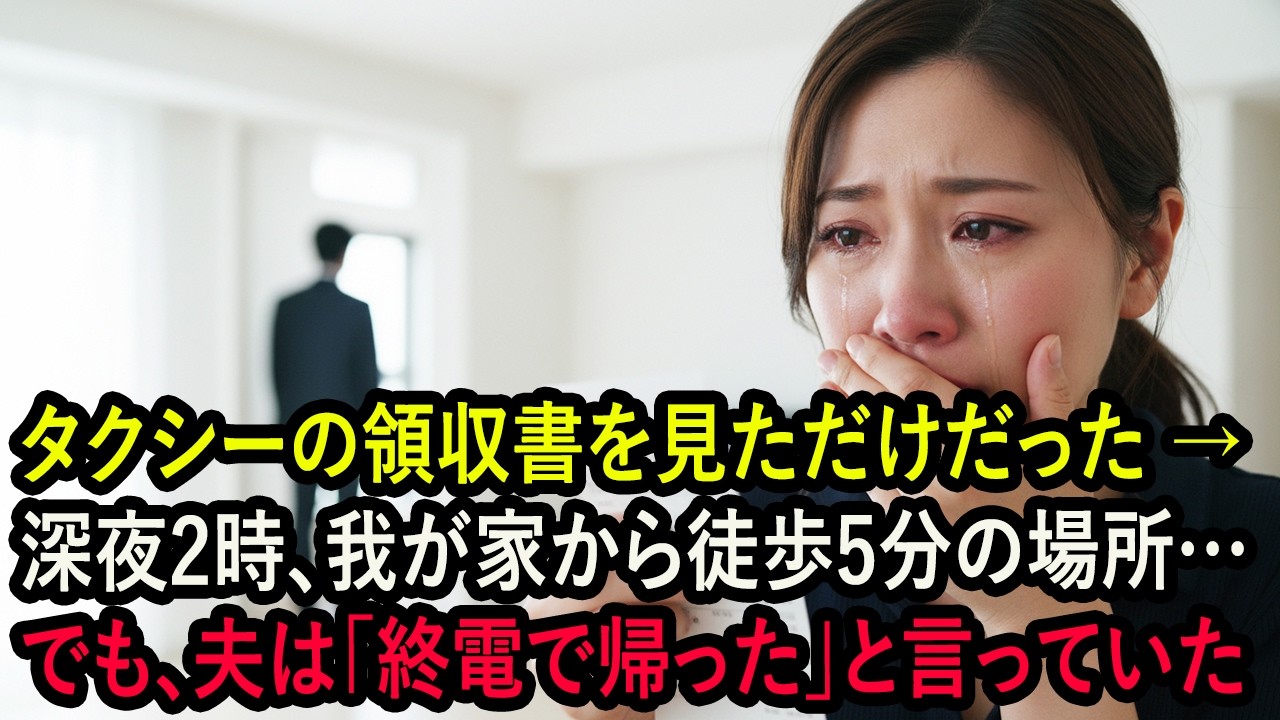 タクシーの領収書を見ただけだった → 深夜2時、我が家から徒歩5分の場所…でも、夫は「終電で帰った」と言っていた