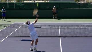 David Ferrer Serve, Forehand, Backhand and Overhead 2 - Indian Wells 2013 - BNP Paribas Open