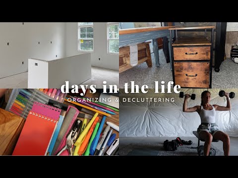 DAYS IN THE LIFE // decluttering and organizing, clean with me, home workout, new house sneak peak