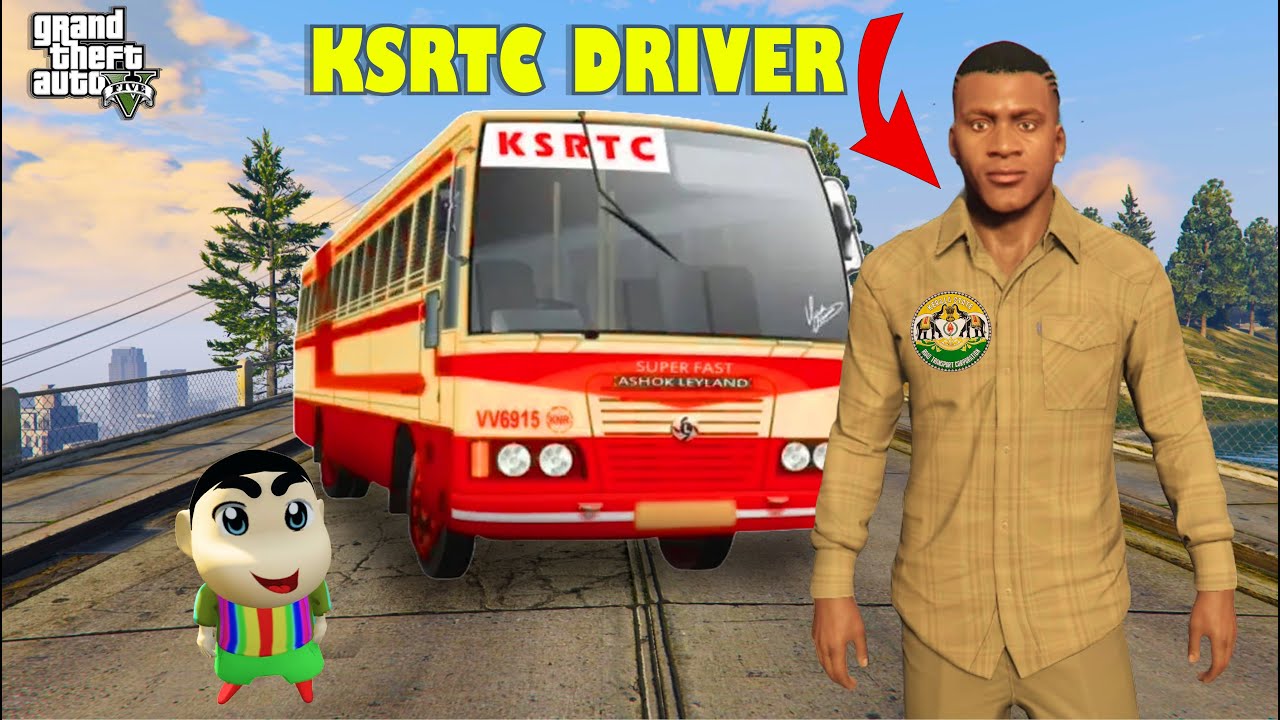 GTA 5 : SHINCHAN AND FRANKLIN STARTED A KSRTC BUS SERVICE | MALAYALAM | ROLEPLAY |
