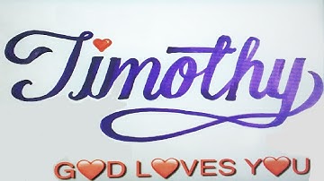 TIMOTHY - A Cursive Calligraphy Lettering for Beginners. TIME LAPSE