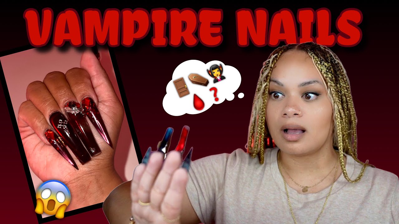 VAMPIRE HALLOWEEN NAILS 🧛🏼‍♀️ SECRET DOOR 🤫 Builder gel nails