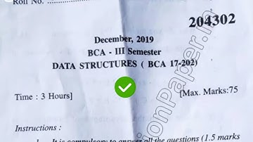 YMCA BCA 3rd Sem Data Structure Question Paper
