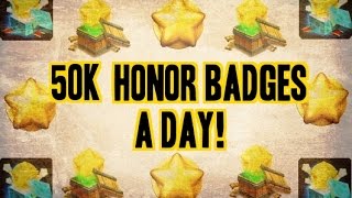 Castle Clash How to Get 50k Honor Badges a Day!