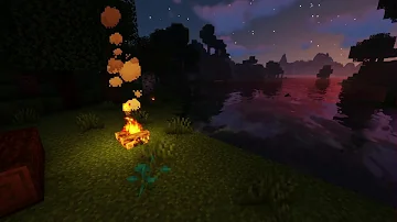 🔥 🌊 Minecraft Campfire And Ocean Waves Ambience With Music (4K Shaders) 🌊 🔥