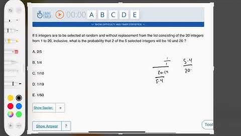 If 5 integers are to be selected at random and without replacement from the list consisting of...