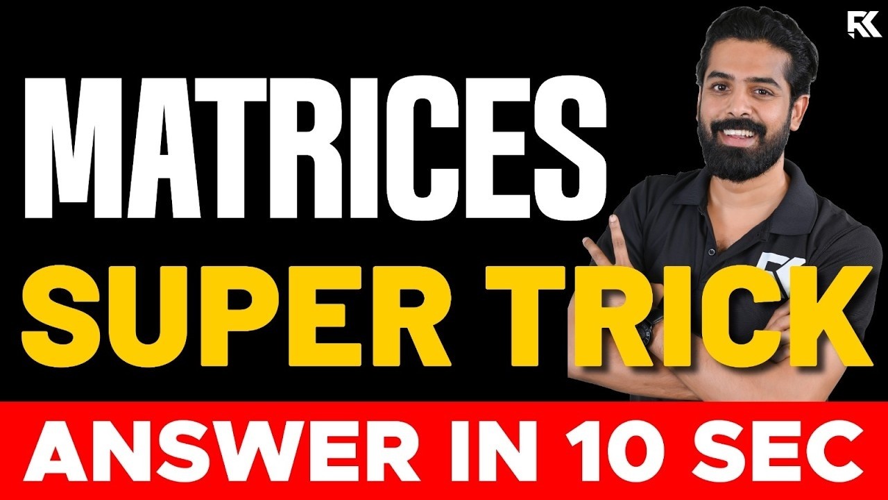 KEAM 2026 Maths | Matrices - Answer in 10 Seconds | Super Short Cut ...
