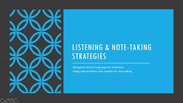 PSS1 Week 4 Note-Taking Strategies - Transitions, Abbreviation and Symbols