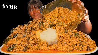 ASMR FUFU & EGUSI SOUP MUKBANG |No meat| Nigerian food (Talking) Soft Eating Sounds| Vikky ASMR