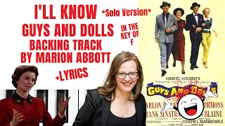 I'll Know *Solo Version* (Guys And Dolls) - Backing Track & Lyrics 🎹 *F*