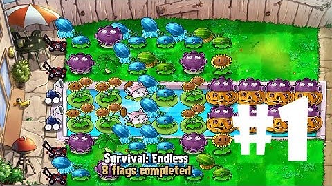 Plants vs Zombies | Survival: ENDLESS (45 Flags Completed) PART 1 (iOS Android)