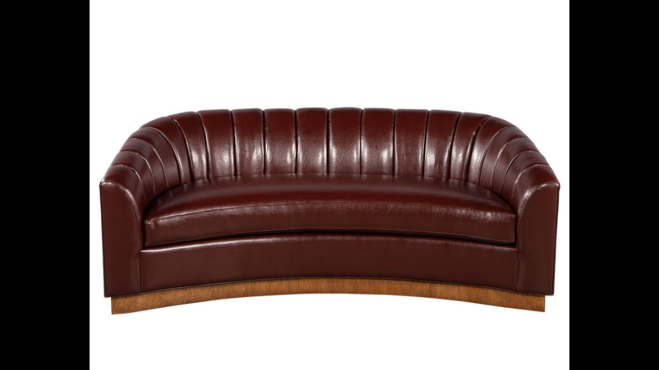 LR-3425 Custom Curved Channel Back Leather Sofa by Carrocel