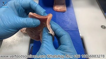 0°C to -1.5°C Chicken Thigh With Skin Horizontal Slicer Butterfly Cutting