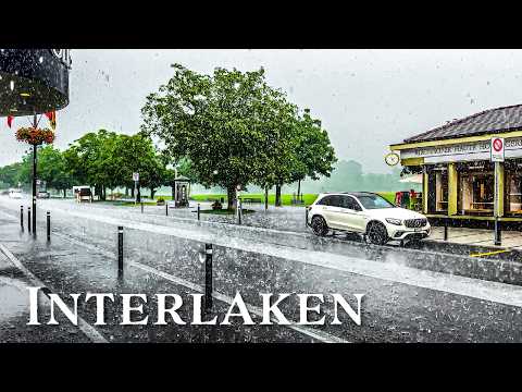 Heavy thunderstorm in Interlaken Switzerland 🇨🇭 Most beautiful thunderstorm I have experienced!