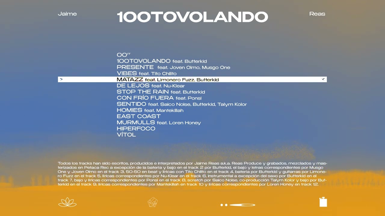 Watch JAIME REAS - 100TOVOLANDO (Álbum completo) on YouTube Watch JAIME REAS - 100TOVOLANDO (Álbum completo) on YouTube