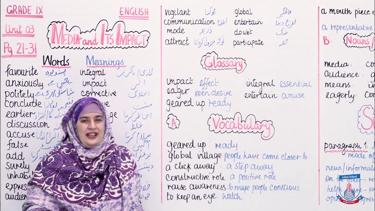 Class 9 English Unit 3 Lecture 40 Media and its Impact 1 Allied