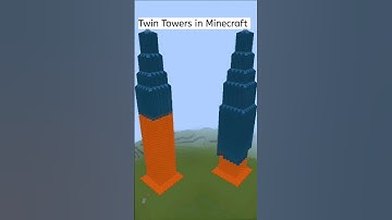 Minecraft: How to Build Twin Tower using Lava& Water#shorts #minecraft
