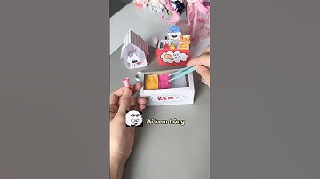 Tủ KEM bằng giấy 2 vị dâu và xoài của nhà Cún 🤩| Đồ Chơi Giấy | Bò Cutie #papercraft #shorts