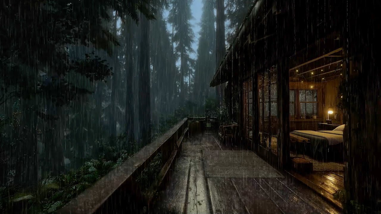 Forest Rain Ambience + Soft Piano Music | Natural Rain Sounds for Peaceful Sleep