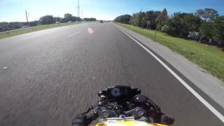 Ninja 636 lane splitting high speed street bike