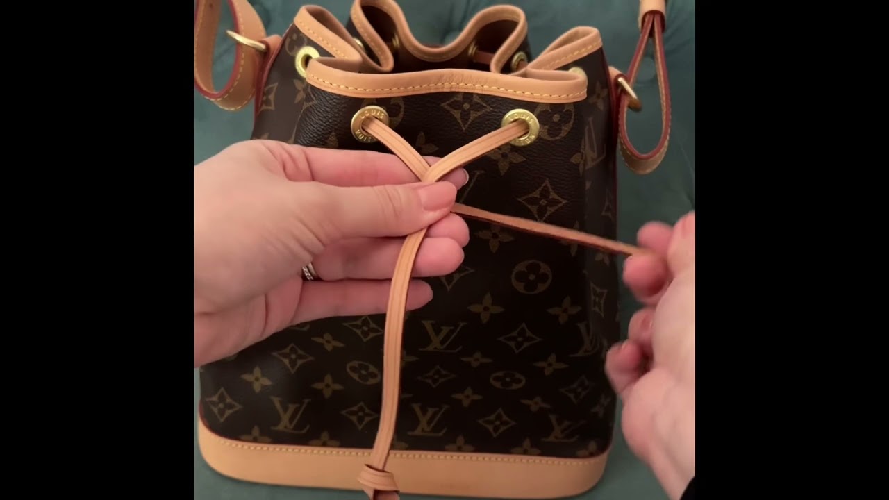 How to tie Louis Vuitton Petit Noe string #petitnoe #lv #louisvuitton #noe  
